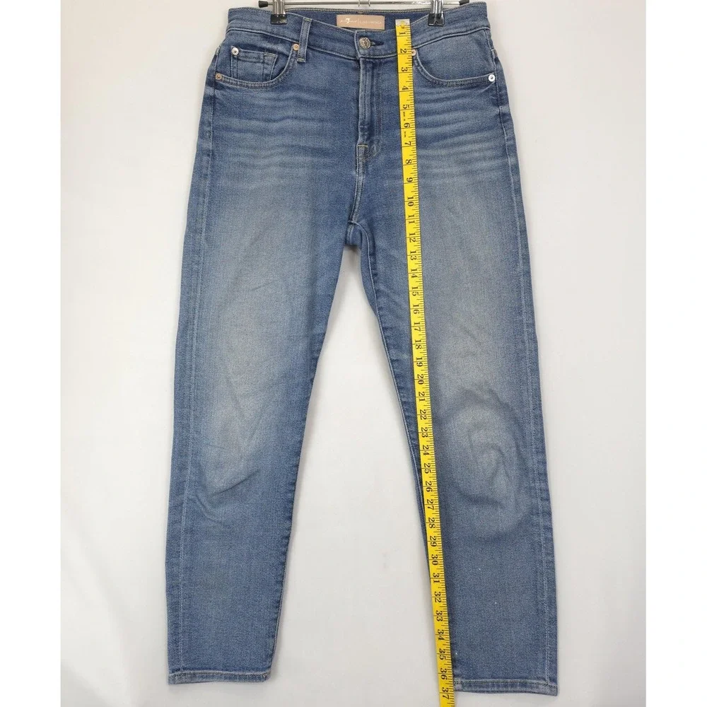 7 For All Mankind Jeans Women 27 Luxe Vintage Tapered Stretch Denim High Rise